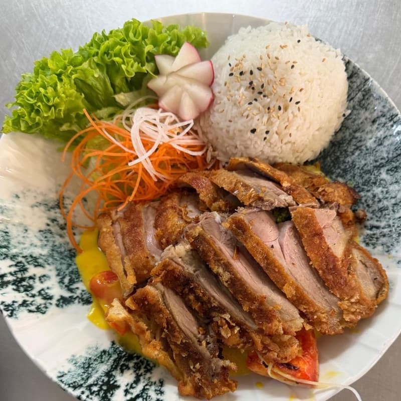 Mango-Sauce mit Ente kross